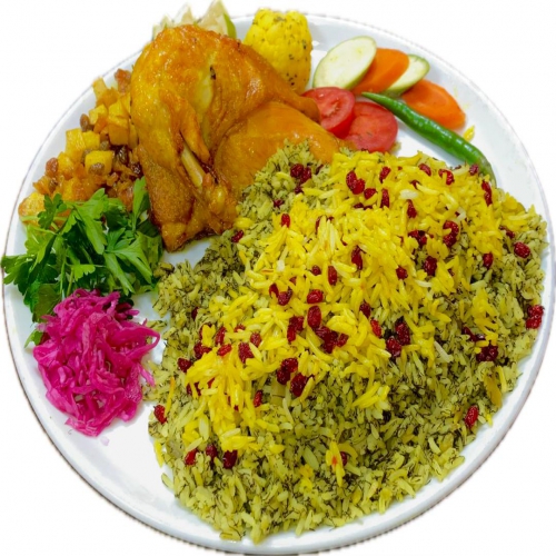  عکس باقلا پلوبامرغ سرخ شده سينه